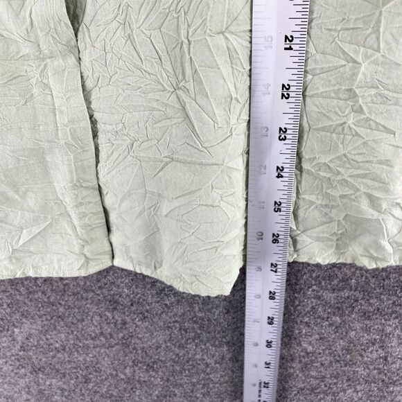 Elizabeth Shirt Women 22 Plus Gray Button Up Collared Short Sleeve Cotton Casual - Picture 7 of 8